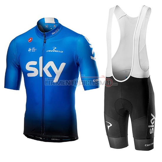 Abbigliamento Ciclismo Sky Manica Corta 2019 Blu